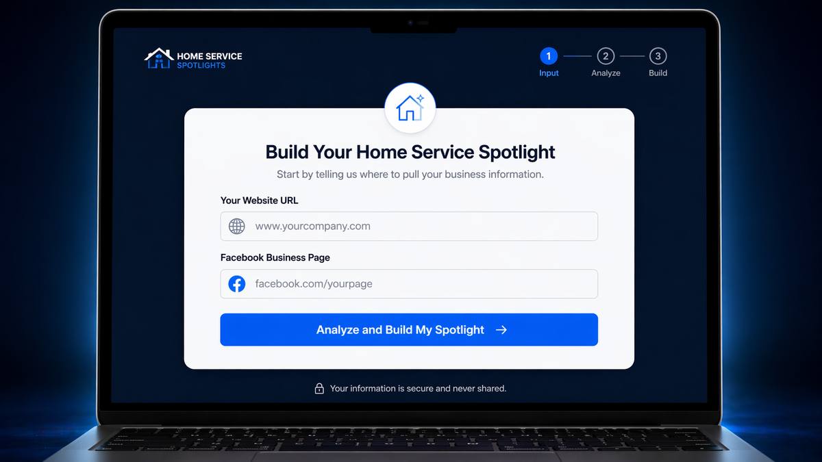Spotlight creation input screen